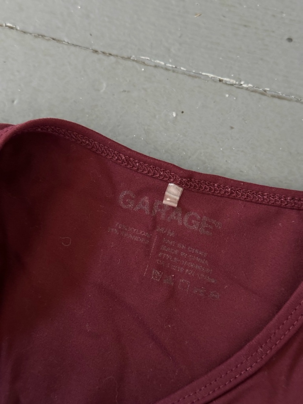 Garage Burgundy Long-Sleeve Crop Cardigan with Matching Bralette - Picture 3 of 5